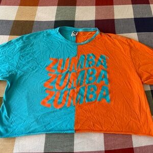 Zumba Fitness Blue and Orange Crop Top